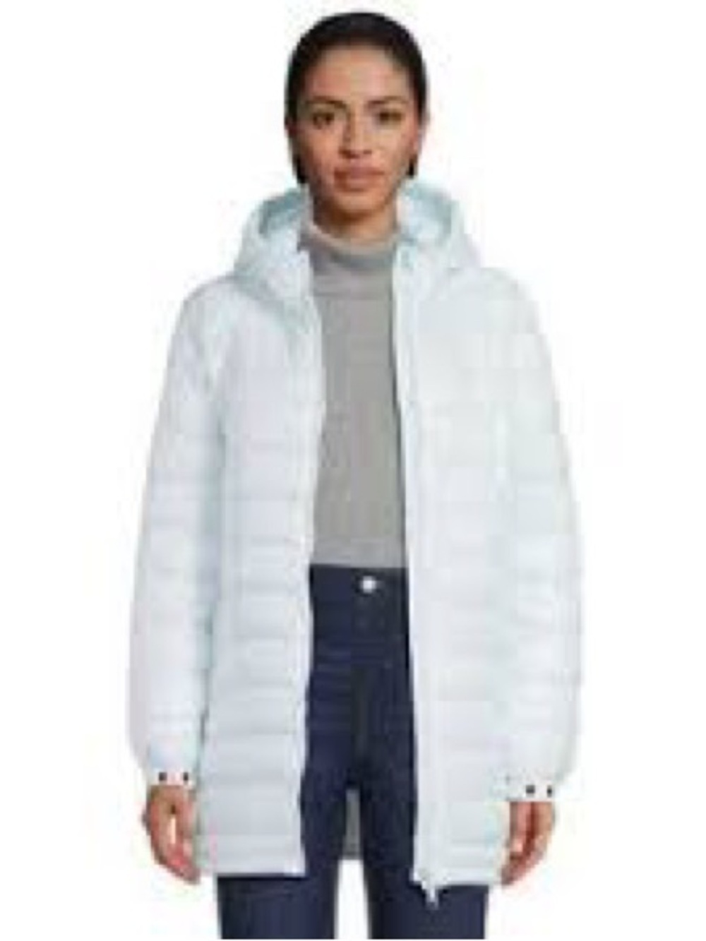 Swiss Tech Light Blue Quilted Hooded Puffer Jacket